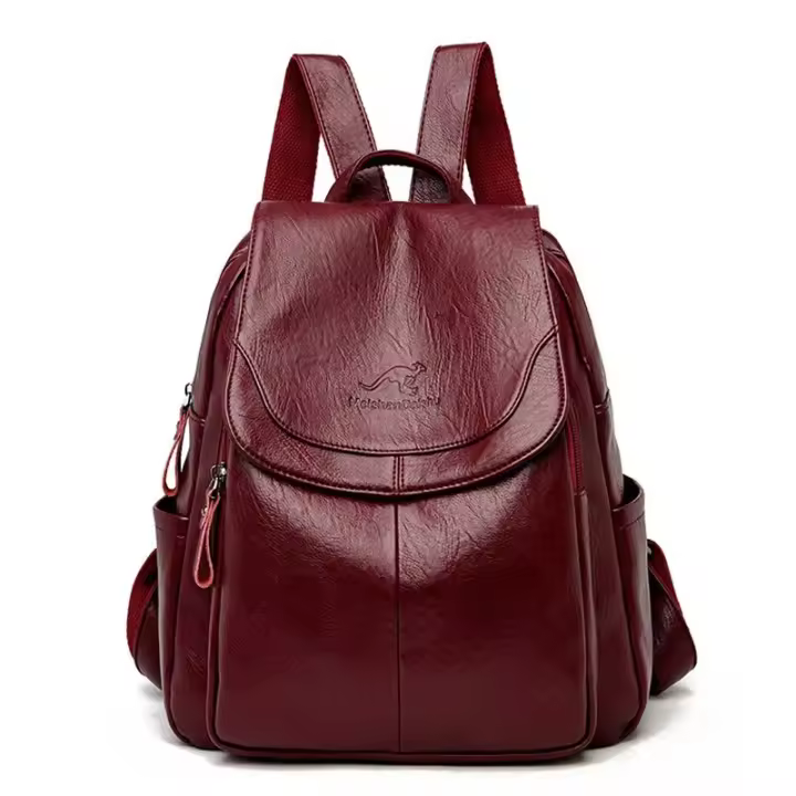 Mochilas de cuero suave para mujer bolsos de hombro femeninos Vintage bolsos de viaje casuales Mochilas escolares 9 colores - 1