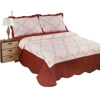 KingnetStore - Colcha Bouti Bordada Acolchada, Colcha Cubre Cama 100% Poliéster. Fina, Extra Suave y Ligera. Ideal para Primavera Verano Entretiempo, Con Funda Cojín Almohada, Elegancia y Suavidad con un Diseño Floral. Para Cama de 90 105 135 150 CM - details 0
