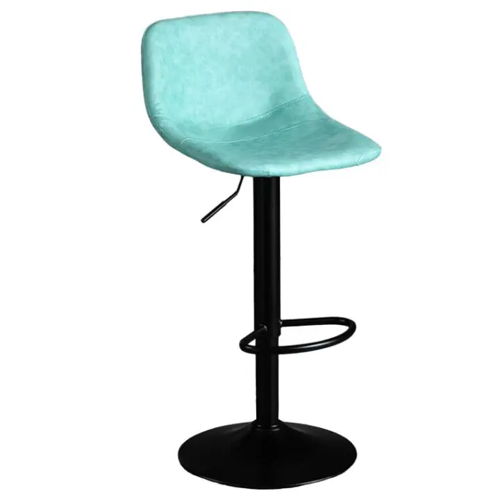 Silla giratoria de Bar alta ajustable, TABURETE asiento nórdico moderno, elevador de escritorio frontal con taburete alto, respaldo de moda, silla de Bar con patas de Metal de estilo nordic,sillas de comedor pata negro - 1