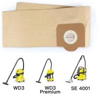 Juego de 5 bolsas rectas para aspiradora Karcher WD3, WD 3 Premium, WD3200, WD3500P, A2204, A2534, SE4001, KAR69591300 - details 2