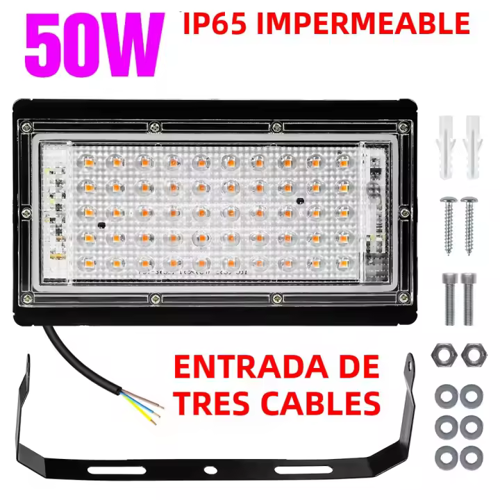 Lámpara De Crecimiento LED Para Plantas 220V Espectro Completo 50W 100W Luz Verde Para Semillas Y Flores En Invernadero IP65 Impermeable - 1