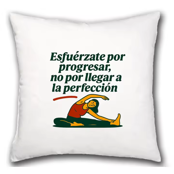 MERCHANDMANIA Cojín frase motivadora gimnasio progreso esfuerzo hogar comodo cussion - 1