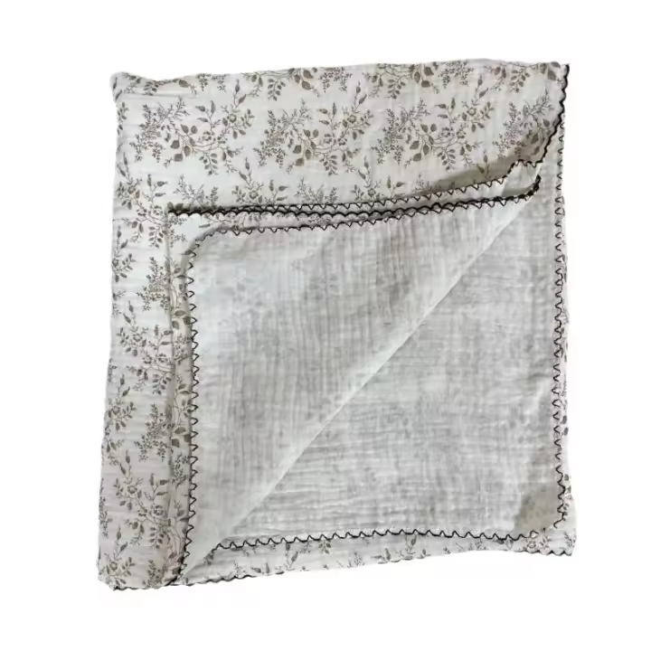 SPEIRA Manta envolvent de Verano para Bebe, colcha FINA de 2 Capas, mantas de muselina, Gasa Floral con estampado, ropa de Cama para niños - 1