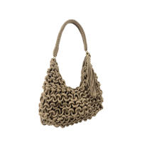 MODELISA Bolso De Hombro Hobo Crochet Macramé Playa Borla Estilo Casual Mujer - details 1