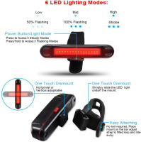 Luz Trasera De Bicicleta LED Recargable Para Ciclismo Seguridad Fácil Instalación MTB Carretera Casco Luz Delantero Y Trasero - details 2