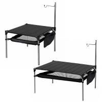 Mesa De Camping De Aleación De Aluminio Plegable Ultraligera Con Organizador De Almacenamiento Grande Y Palo De Luz Para Playa Y Carro De Transporte - details 5