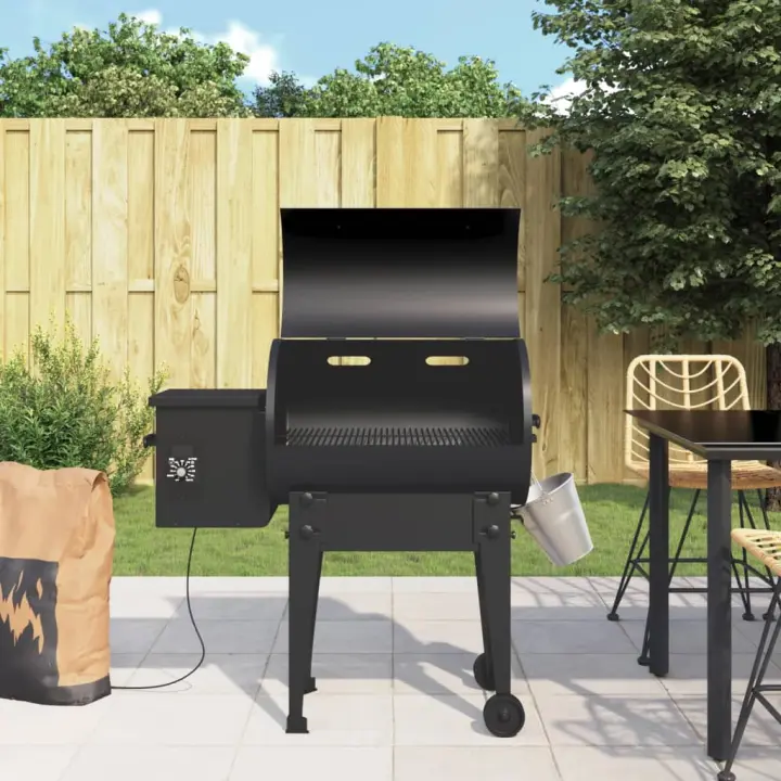 vidaXL Barbacoa de pellets hierro negro 94 cm - 1