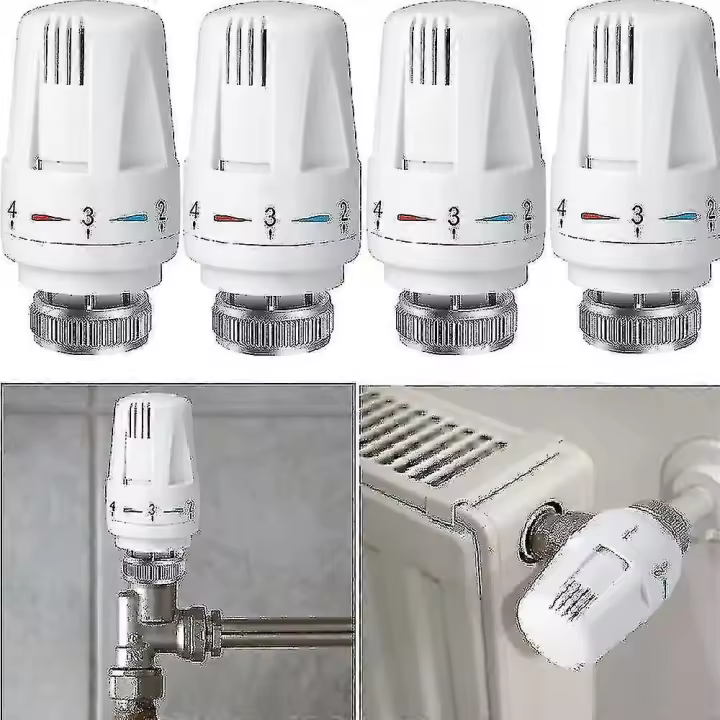 4x Cabeza termostática radiador controlador termostático Cabeza calefacción válvula M30 x 1,5 - 1