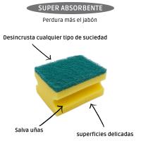 Dispensador de jabón líquido para Cocina y baño con portaestropajo y Estropajo de Cocina Incluido. Dosificador de jabón Blanco Cocina y Baño - details 5