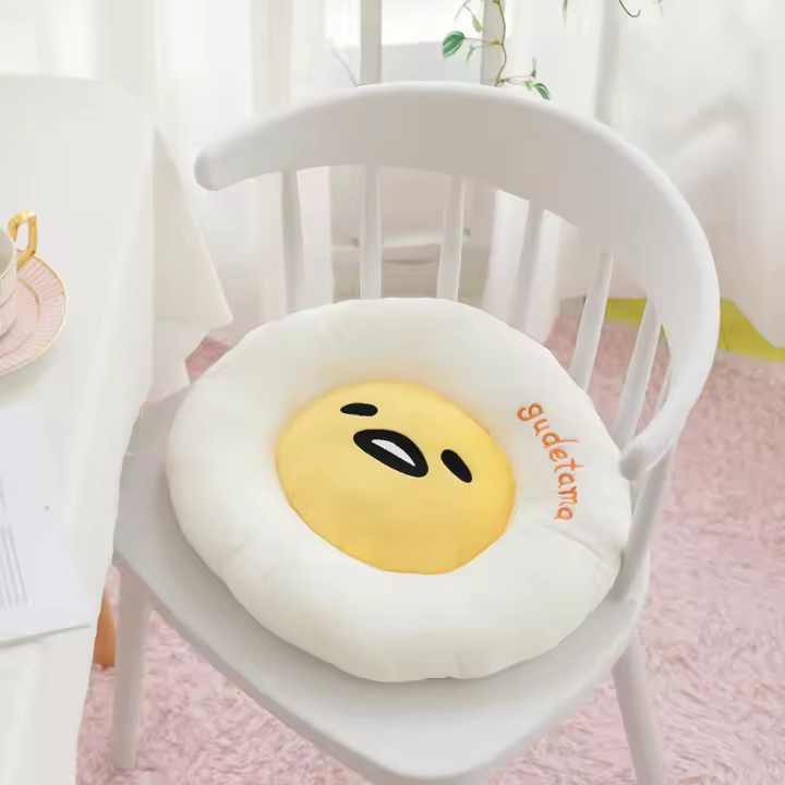 Cojín De Estilo Japonés Gudetama Sentado Cómodo Cojín De Silla Para Sofá Y Cama Cojín De Espalda Almohada De Tela Suave Con Relleno De Algodón Para Adultos - 1
