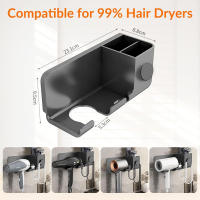 Soporte De Secador De Pelo Para Pared Organizador De Cepillos Estante De Almacenamiento De Baño Material ABS Montado En La Pared - details 4