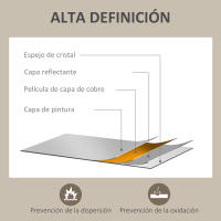 HOMCOM Espejo Rectangular Espejo de Baño 50x70 cm Espejo de Pared Decorativo para Salón Entrada Pasillo Horizontal o Vertical Negro - details 5