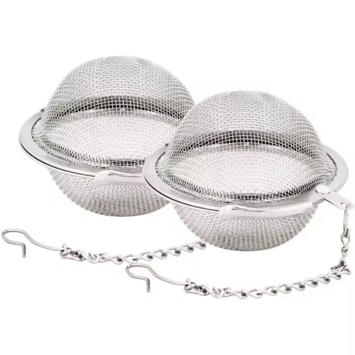 2 filtros de acero inoxidable de 2,1 pulgadas, filtros para infusión de té - 1