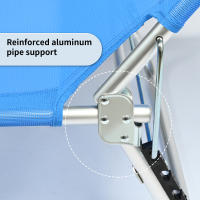 Tumbona Plegable Reclinable con Ángulo, Tumbona Portátil Exterior con Estructura Ligera,  Tumbona Color Puro / Estampado a Rayas Ideal para Jardín Exterior Piscina Terraza Camping - details 2