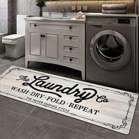 Alfombra De Piso De Veludo Cristal Clásica Absorbedora De Agua Antideslizante Para Cocinas Y Lavanderías Tamaño Rectangular - details 0