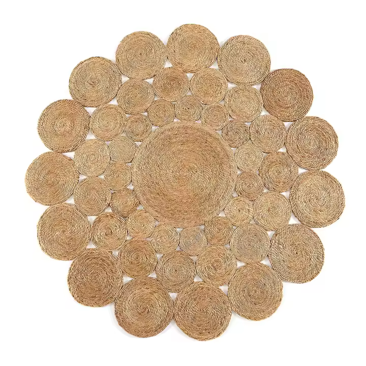 Alfombra Yute Natural 4 Ø150 cm- Parentesi Quadra - 1