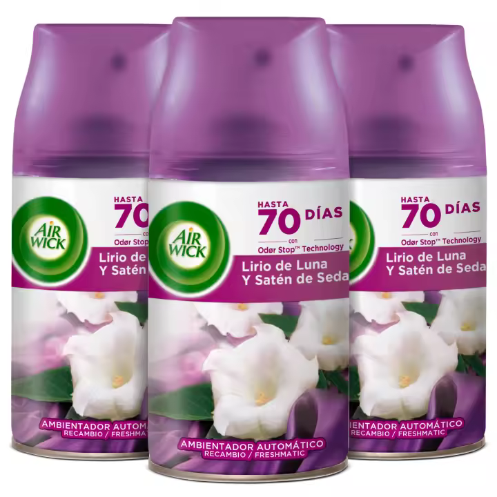 Air Wick Ambientador Freshmatic Aroma Lirio de Luna Pack 3 recambios - 1