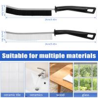 Cepillo De Limpieza Para Espacios Estrechos 10Pcs Cepillo De Níquel Con Cerdas Duraderas Para Limpieza De Ventanas Puertas Rallures De Ducha Y Salas De Baño - details 3