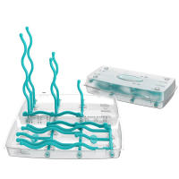 Soporte De Secado Para Botellas Y Tetinas Arbol De Almacenamiento Portátil Doble Cara Para Bebés Con Estante Para Chupetes Y Copas De Alimentación - details 11
