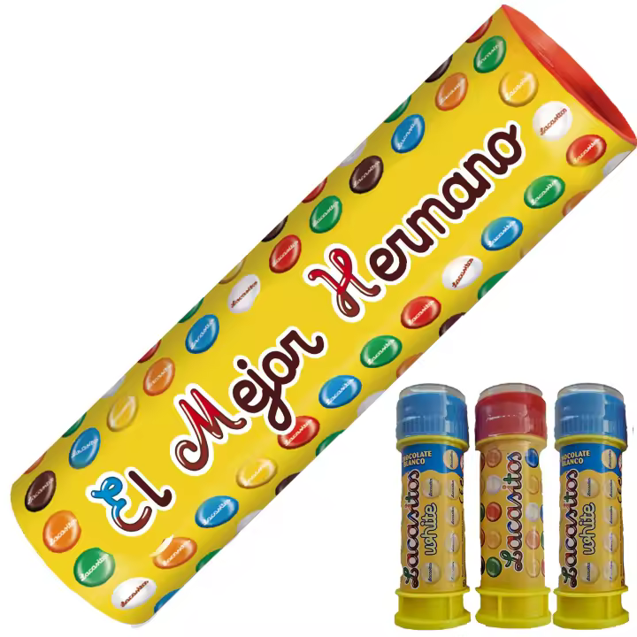 Lacasitos Megatubo 1,5 KG-El mejor hermano + 3 POMPEROS LACASITOS - 1