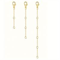 Cadena De Ajuste Con Hebilla De Langosta Y Cola Para Joyería Extension De Collar Accesorios Simples De Metal Galvanizado Color Oro - details 5