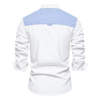 Camisa Oxford de talla europea para hombre, tops informales de manga larga con bloques de color de alta gama, primavera 2024 - details 8