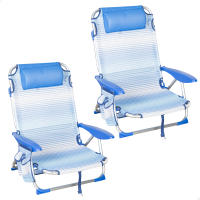 Aktive - Silla playera alta multiposición, Silla de playa alta, Silla multiposición, Silla playa plegable, Silla de playa plegable Aktive, reclinable y ligera con asa de transporte y cojín, Peso máx. 110Kg, medidas 48x60x90cm - details 5