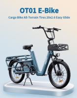 Onesport OT01 Bicicleta Eléctrica de carga Motor sin Cuchillo 48V 27ah Patería 20*2,6 pulgadas neumática Bicicleta Eléctrica de carga 25 km/h velocdad Máxima 100 km Autonomía Máxima - details 0