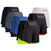 Shorts Deportivos Para Hombre 2 En 1 Pantalones Deportivos De Playa Doble Capa Para Entrenamiento Fitness Verano Correr Y Correr - details 1