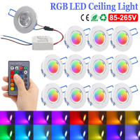 Downlight LED RGB Dimmable 3W 16 Colores Cambiantes Iluminación Revestida Retrofits Con Control Remoto AC85-265V Lámpara De Techo - details 8