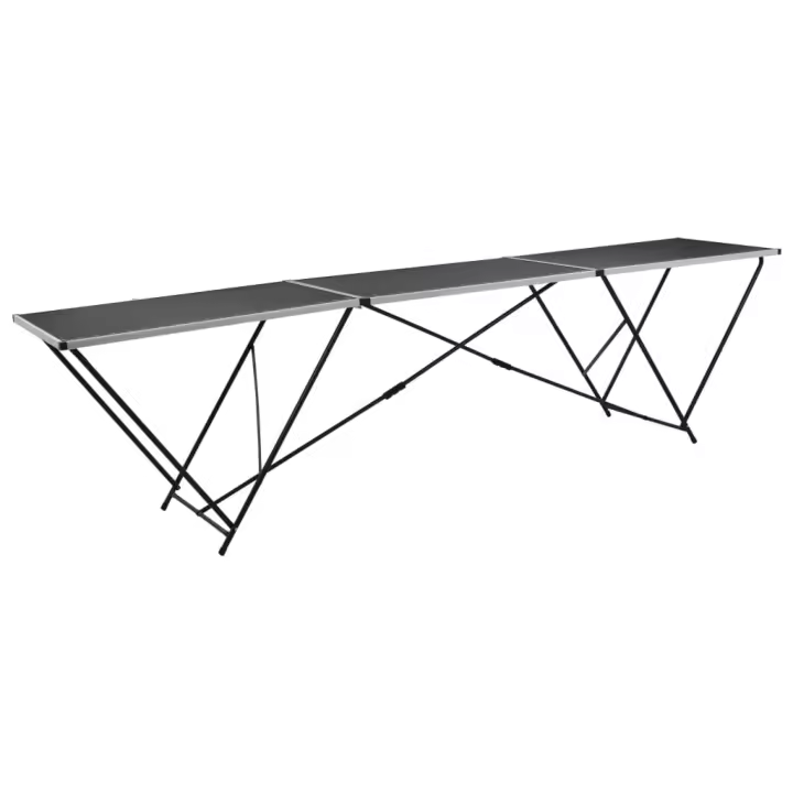 vidaXL Mesa para empapelar plegable de MDF y aluminio en longitud 200 cm o 300 cm | estructura resistente ideal para salón dormitorio o estudio - 1