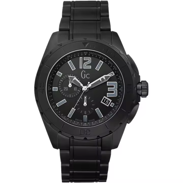 Guess X76011g2s Gc Guess Collection.  Reloj Para Hombre. Acero inoxidable lacado negro. Calendario y Cronógrafo. - 1