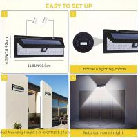 Lámpara De Pared Solar Con Sensor De Movimiento Y Sensor Humano Impermeable Para Jardín Patio Escaleras Luz De Porche - details 6