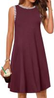 Vestido Mini Casual Sin Mangas Para Mujer Verano 2025 Estilo Suelto Cuello Redondo Decoración Sencilla Fibra Sintética - details 14