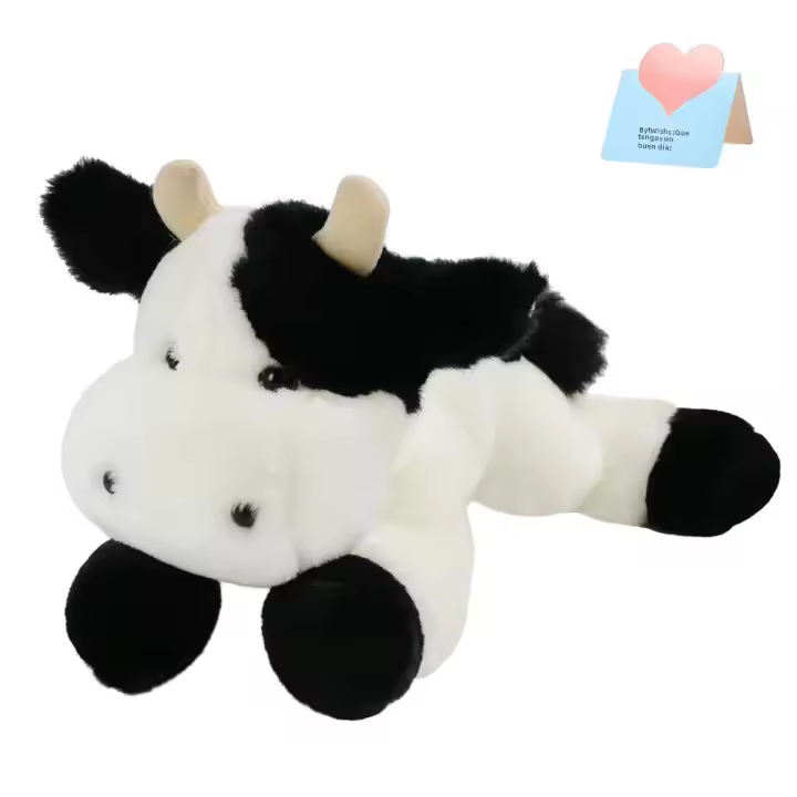 Muñeco De Peluche De Vaca Lechera De 28cm Regalo Para Niñas Animal De Peluche Adorable Color Blanco Y Negro Para Niños De Preescolar Juguete Kawaii - 1