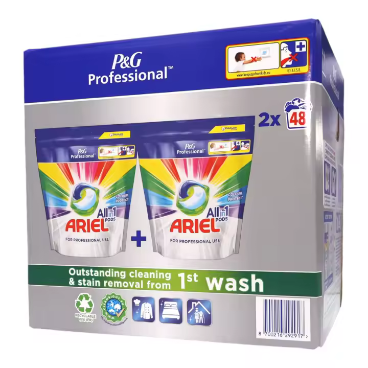 ARIEL PODS Caja de 96 Pods PROFESIONAL COLOR detergente cápsulas Total 96 lavados - 1