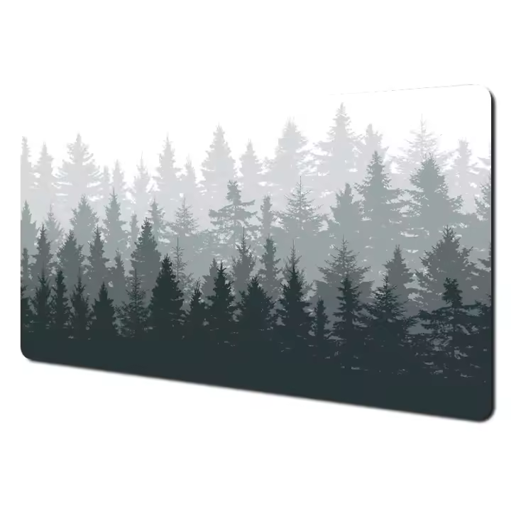 Alfombrilla De Ratón Gamer Xxl Forest Trees Negro Alfombrilla De Escritorio Para Computadora Y Laptop Tapete De Teclado Aesthetic Para Oficina Y Gaming Material De Goma - 1