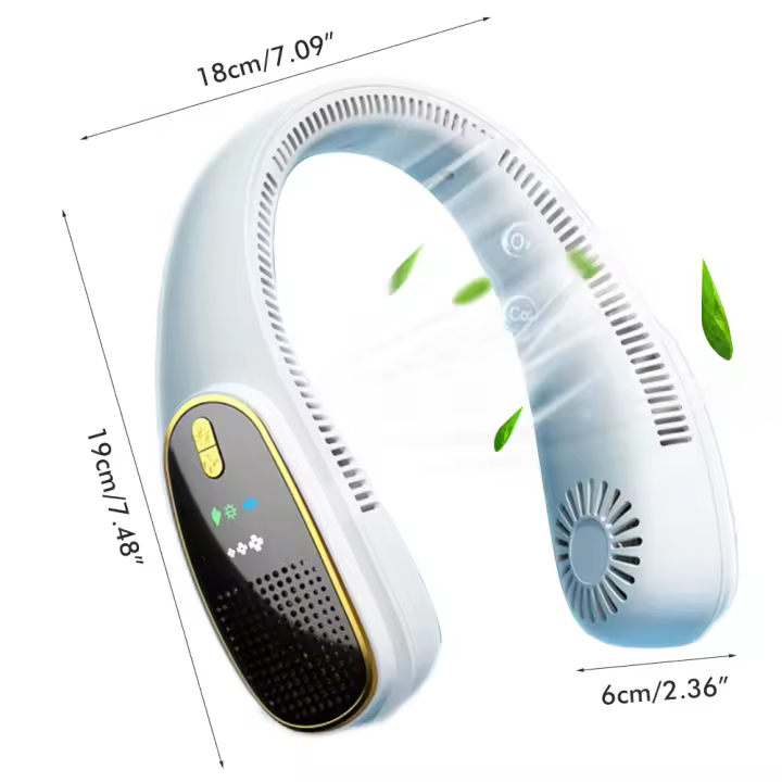 Ventilador de Cuello portáthil, Manos gratis, USB, recargable, sin Aspas, ventilador Personal Silencioso y portáthil PARA EL Aire Libre, Viajes de Oficina - 1