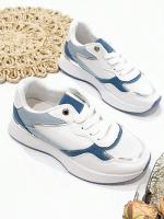 Zapatillas de mujer primavera verano moda sencilla deportivas en color azul y blanco zapatillas deportivas frescas de verano con letras - details 0