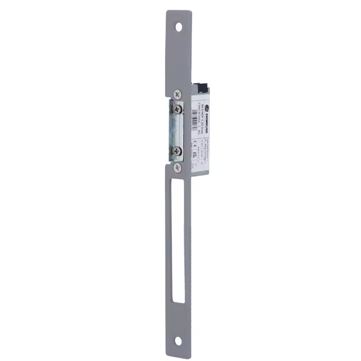 Abrepuertas eléctrico Dorcas - Para puerta sencilla | Pestillo radial regulable - Modo apertura Fail Secure (NO) - Fuerza de retención 330 kg - Alimentación AC/DC 10-24V - Montaje encastrado | Hembrilla y paso libre - 1