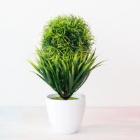 Planta Artificial De Bonsái Pequeña En Maceta Flores Verdes Falsas Ornamentos Para Decoración De Jardín Hogar Hotel Fiesta - details 21