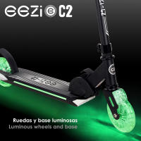 Patinete 2 ruedas negro plegable c/luces personalizables EEZI - details 2
