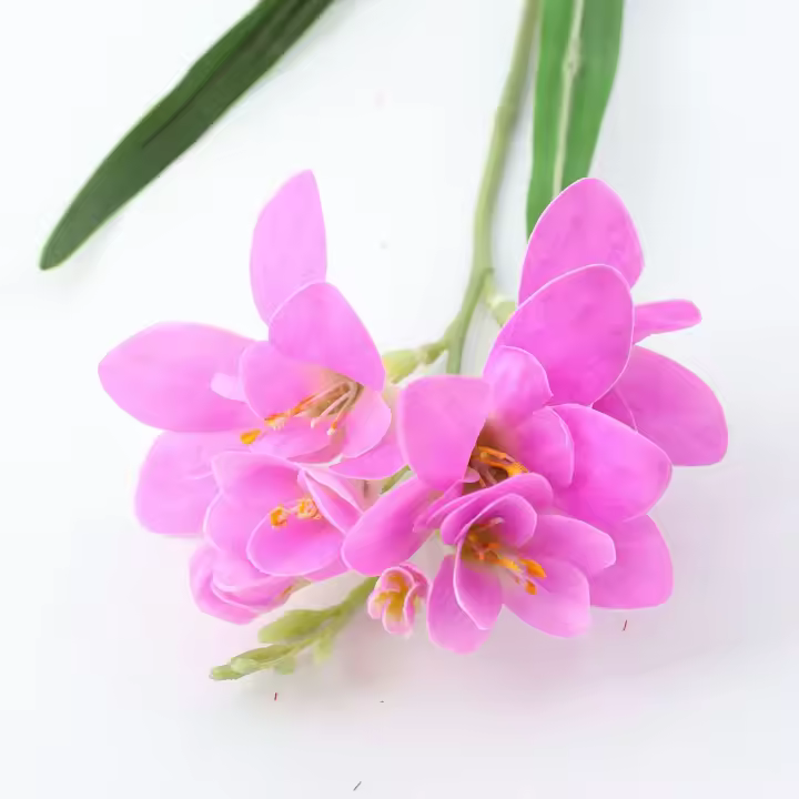 Orquídea Artificial De Hojada Suelta 65CM Para Decoración De Hogar Boda Hotel Flor Silken Freesia Adorno De Eventos - 1