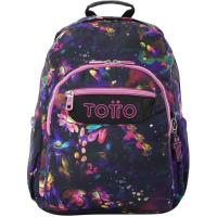 TOTTO Mochila Escolar Adaptable a Carro Acuareles – Estampado Flower Galaxy | 20L | Portátil 14” | Correas Ergonómicas S | Bolsillo Botella | Eco Friendly - details 0