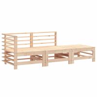 vidaXL Juego de muebles de jardín 3 pzas madera maciza de pino Pino natural, Pino blanco, Pino gris Conjunto Terraza Muebles Jardín Exterior Juego de Muebles de jardín Mueble Jardín Exterior Muebles de Salon Exterior - details 2