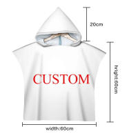 Toalla De Playa De Microfibra Wolf Con Capucha Secado Rápido Toalla De Neopreno Para Adultos Y Niños Poncho Baño Para Natación Y Surf - details 3