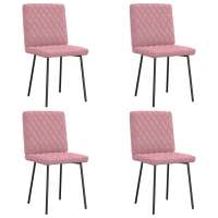 vidaXL Sillas de comedor 4 unidades terciopelo en color Marrón/Azul/Rosa y más | cómodas modernas ergonómicas para comedor cocina salón hogar - details 2