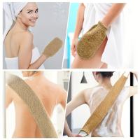 Toalla De Baño De Lino De Ramia Y Jute Escobilla De Ducha Para Exfoliación Corporal Cinta De Masaje Para Limpieza Del Baño - details 2