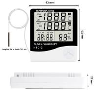 Medidor De Temperatura Y Humedad Digital LCD HTC-2/HTC-1 Estación Meteorológica Con Reloj Para Interior Y Exterior - details 7