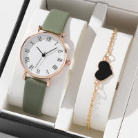 Set De 2 Relojes Para Mujer Lujo Cuero Analogas Reloj De Pulsera De Cuarzo Moda Pulsera Relojes No Aquecible Material De La Caja De Aleación Estilo Casual Tipo De Hebilla Buckle - details 2